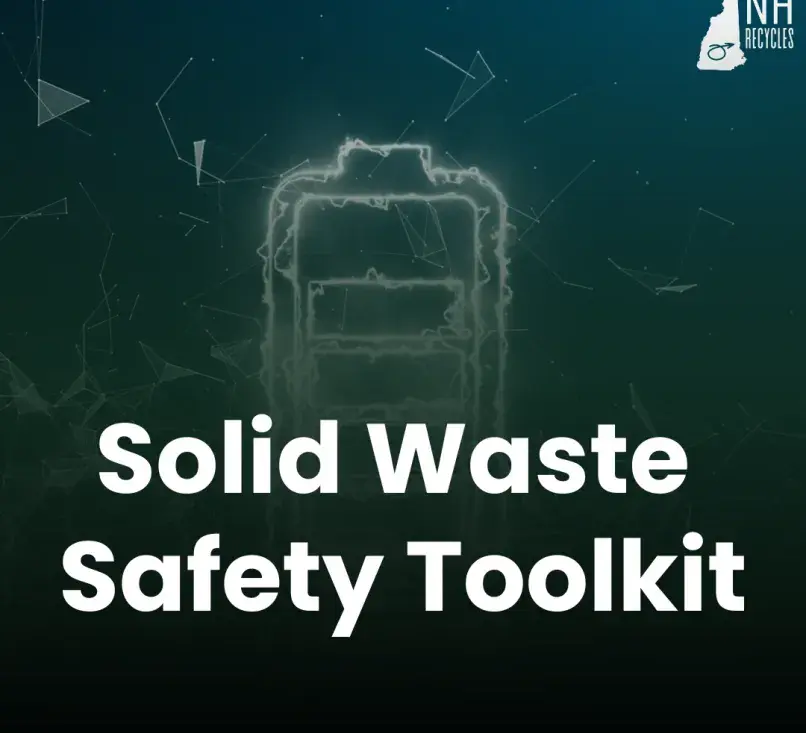 graphic of a white battery on a blue background with text overlay