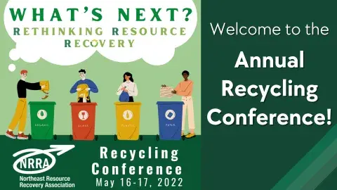 2022 Conference logo and text, "welcome to the annual recycling conference!"