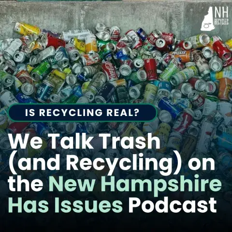 aluminum cans with text overlay