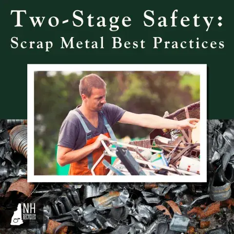man picking through scrap metal