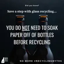 two glass bottles with text overlay