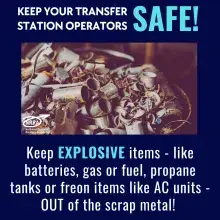 Scrap metal on a blue background