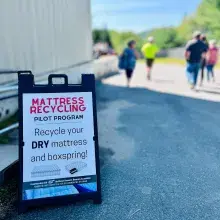 Mattress recycling sign