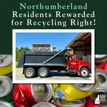 Northumberland recycling truck with aluminum cans
