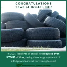 Congratulations Town of Bristol with photo of tires