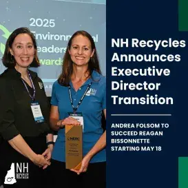 Two women standing next to each other smiling while holding an award