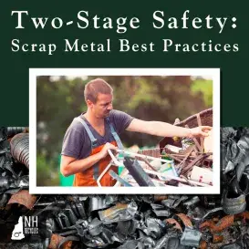 man picking through scrap metal