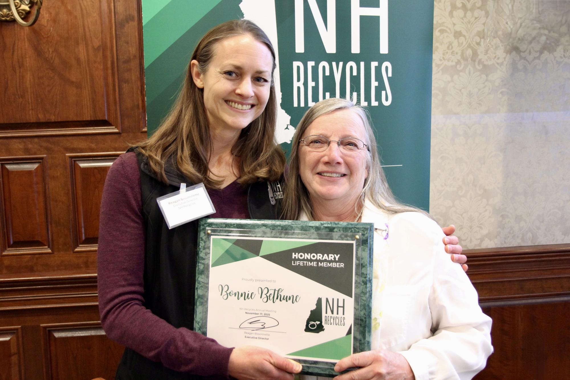 Reagan and Bonnie with Award