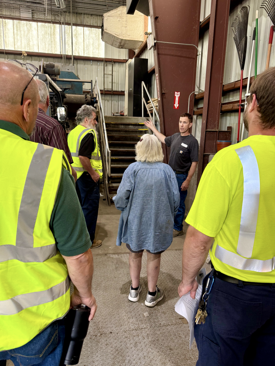 Ben Hoy leading a recycling tour group