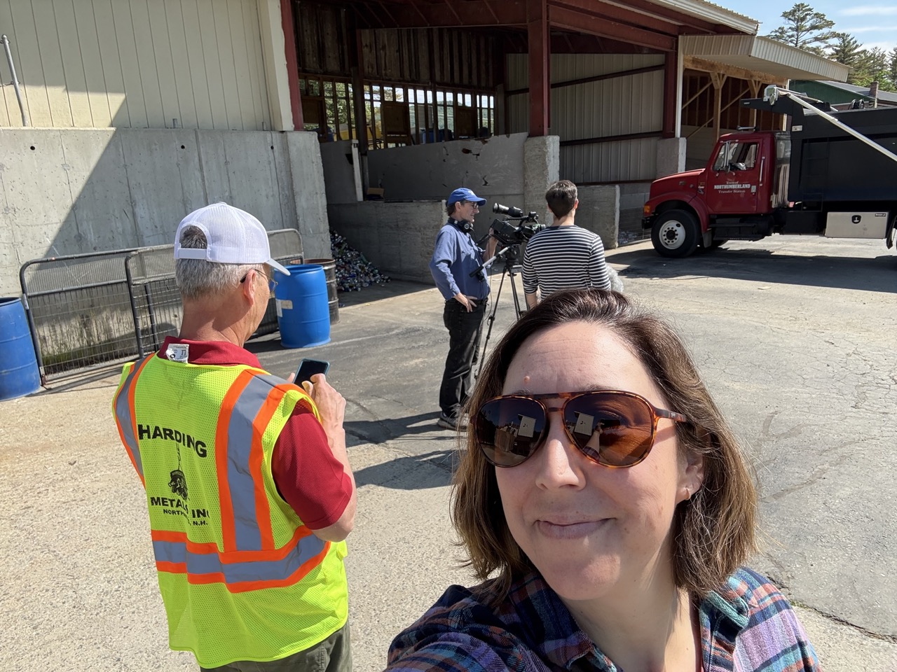 Andrea selfie with Steve and videographers