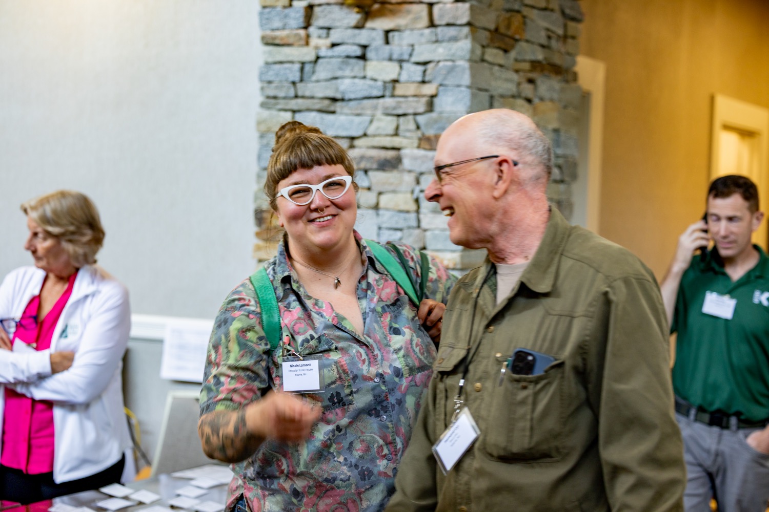 Laughing attendees