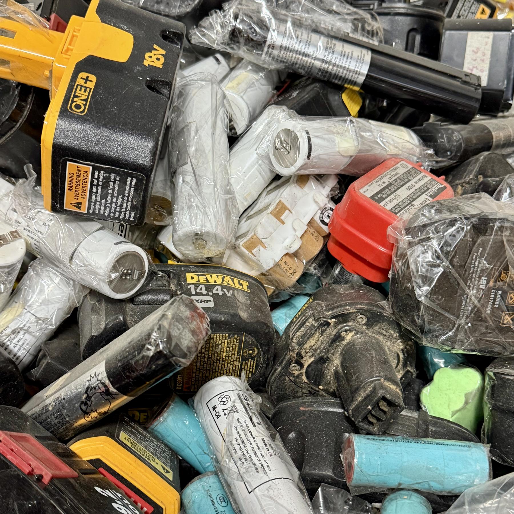 close up of taped batteries