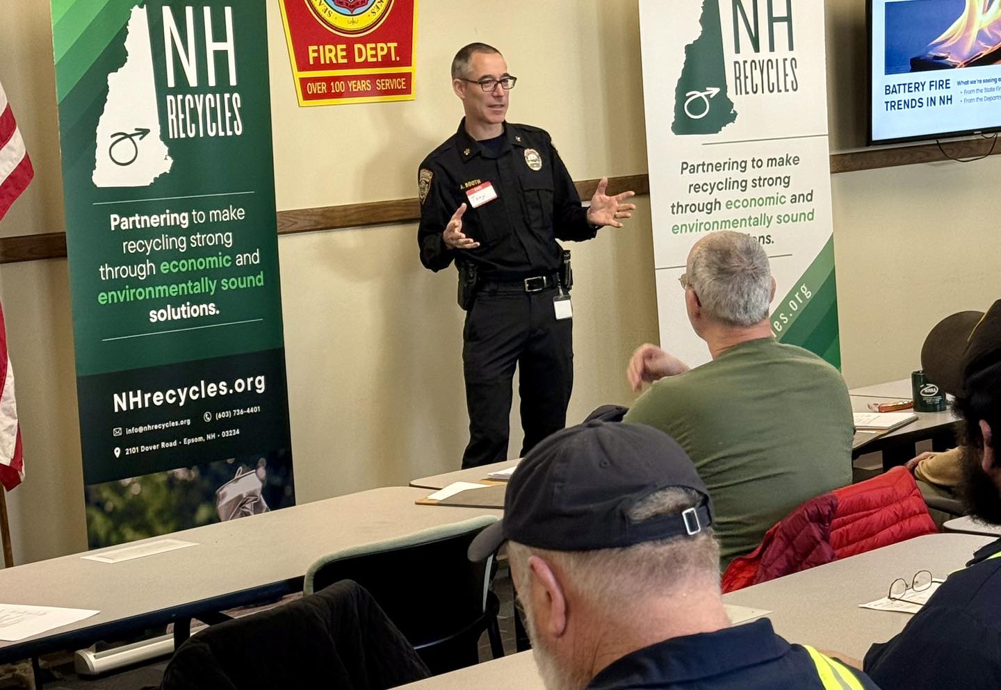 Deputy Fire Marshal speaking to group