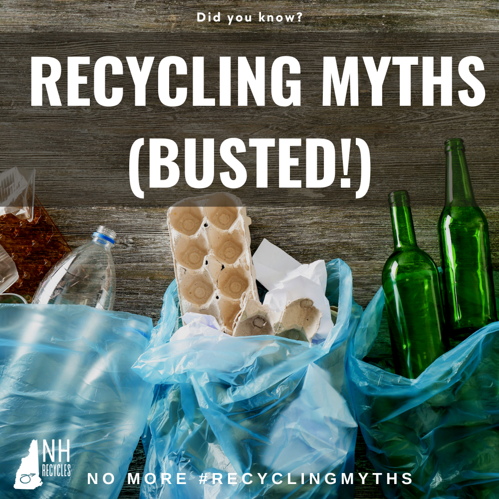 Recycling Myths with bags of recyclables