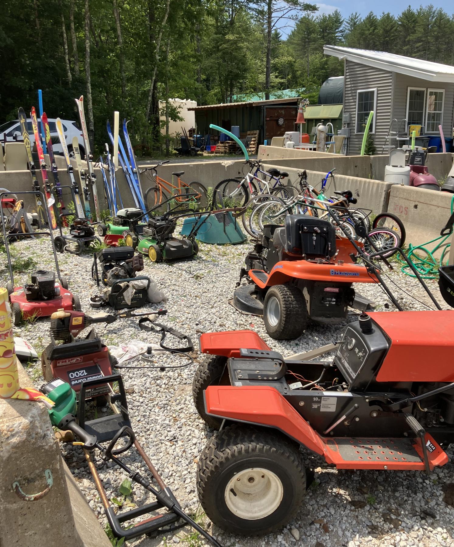 lawn mowers and sports equipment