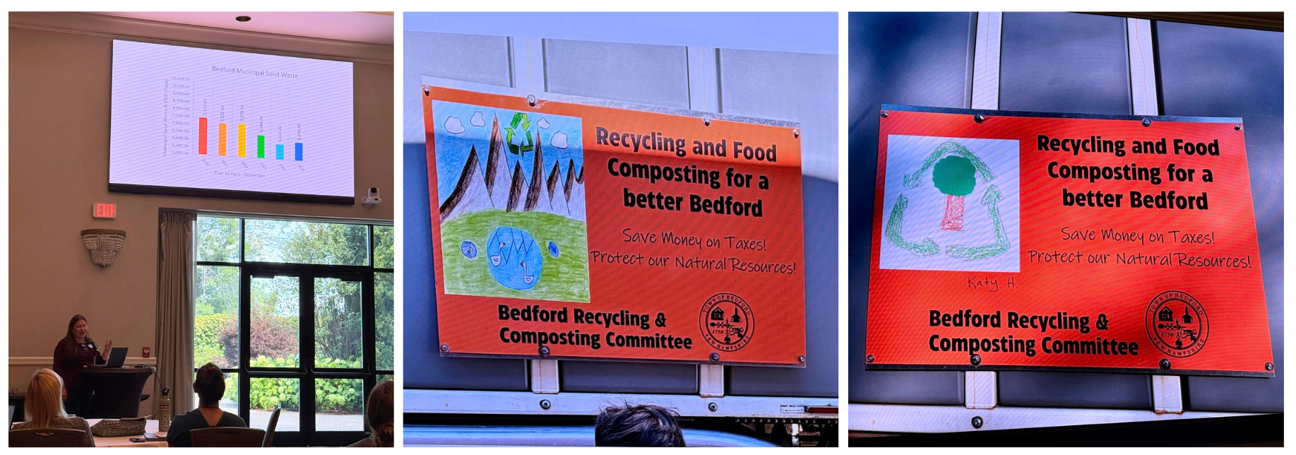 Erica Douglas presenting the results of Bedford's food scrap program
