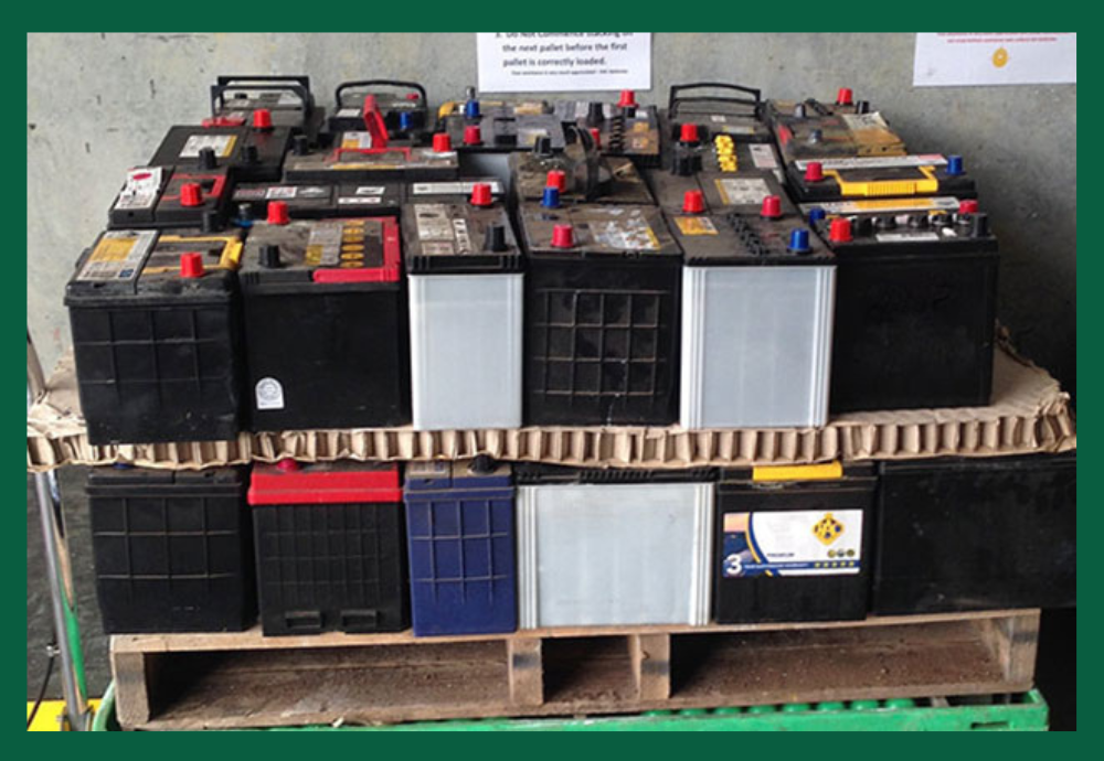 stacked lead acid batteries