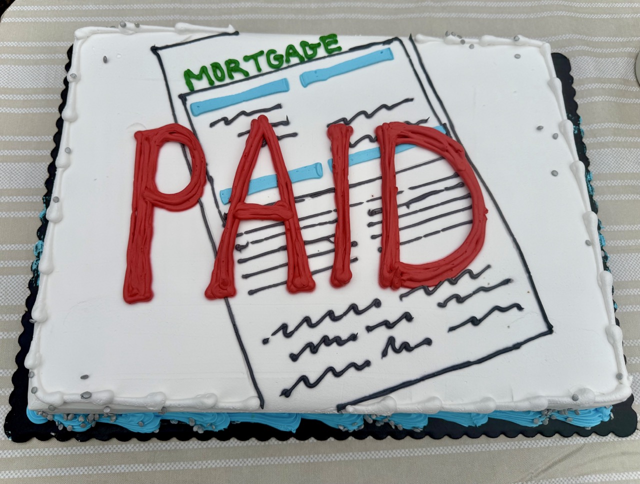 mortgage payoff cake